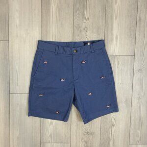Vineyard Vines Flag Whale Breaker Shorts Blue Mens 30 With 8”‎ Inseam